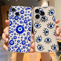 Lucky Eye Blue Evil Eye Print Cover Clear Phone Case For OPPO RENO 12 11 11F 10 8 8Z 8T 7 7Z 6 6Z 5G 5 5F FIND X3 LITE TPU Case