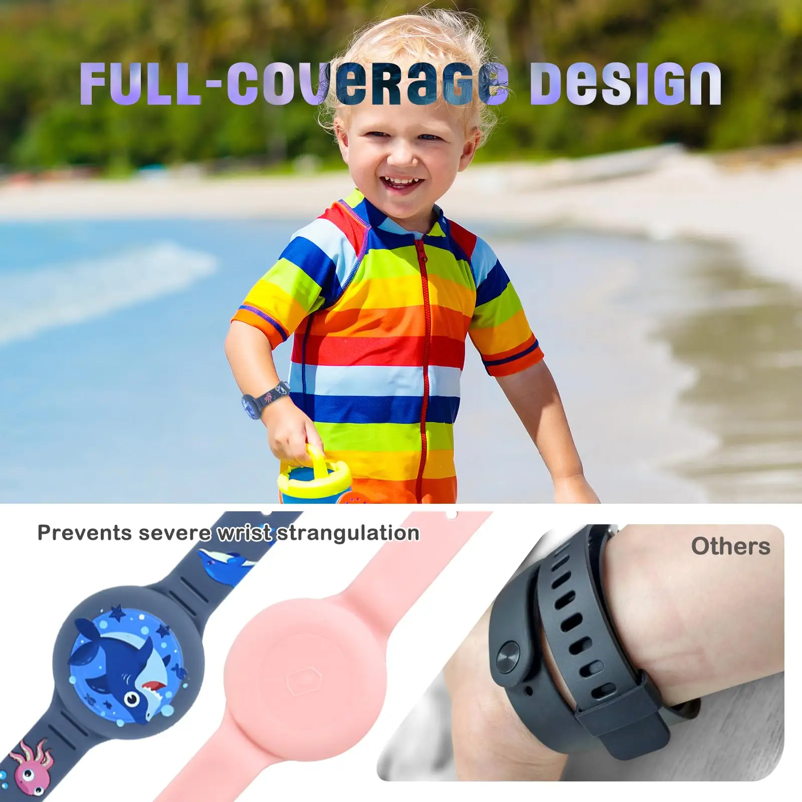 ل أبل Airtag حامل الأطفال سوار Airtags حالة الأشرطة الاطفال لطيف الكرتون حزام الساعات لتحديد المواقع المقتفي حامل سيليكون مقاوم للماء