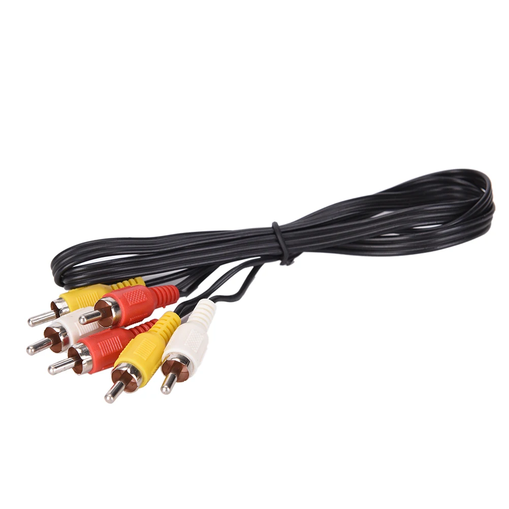 Male to 3 Male Composite Audio Video AV Cable Plug 1M 3