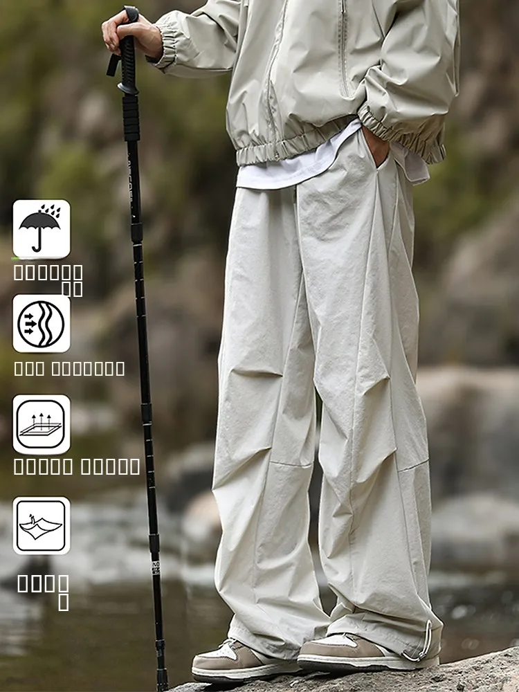 

Мужские спортивные брюки свободного кроя с прямыми штанинами, осенняя новинка, американский уличный стиль, функциональные повседневные брюки для мальчиков и подростков