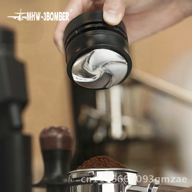 

MHW-3BOMBER 58mm Italian Coffee Storm Gravity Cloth Powder Device Adjustable Height Stainless Steel Wooden Material Solid Color