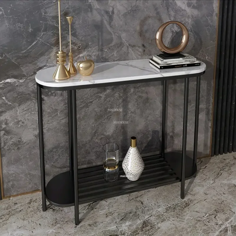 

Simple Modern Iron art Console Tables European Console Entrance Decorative Cabinet Ultra-narrow Side Table living room Furniture