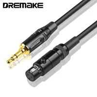 DREMAKE Jack 3.5mm 1/8 to 3-Pin Mini XLR Cable TRS 1/8 Inch Aux Stereo Male to Mini XLR Female Audio Adapter Cable for AKG K550