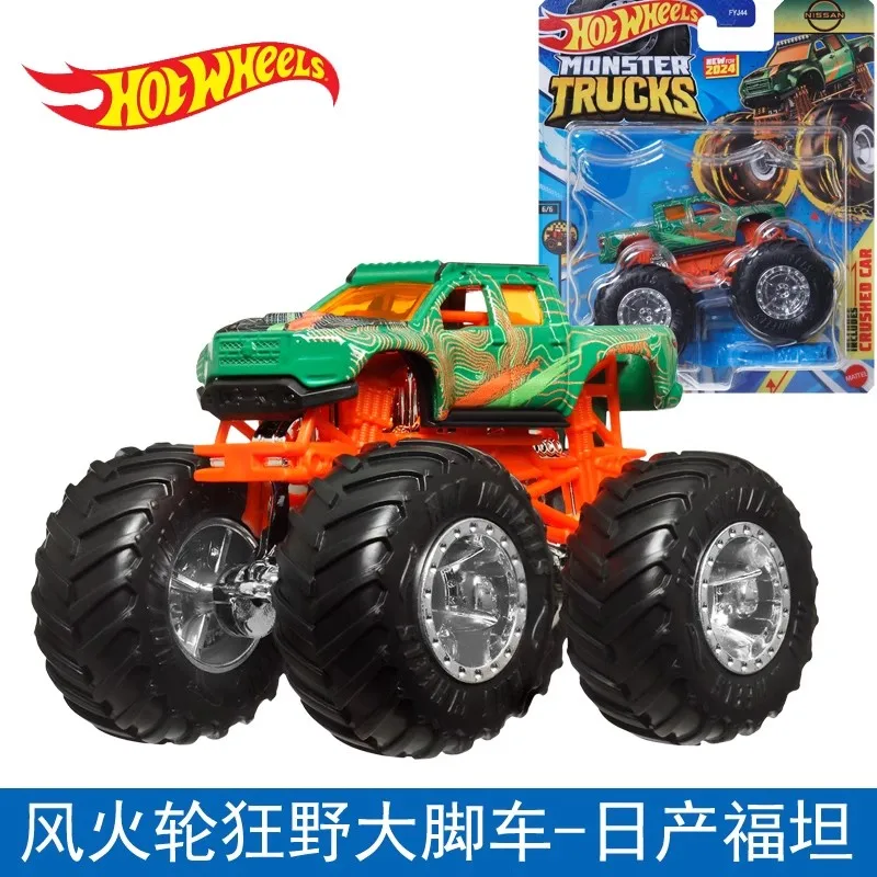 Camiones monstruo de juguete para niños, juguetes genuinos de ruedas calientes, coche aplastado, 1:64 fundido a presión, Mega Wrex, Barbie, Beast