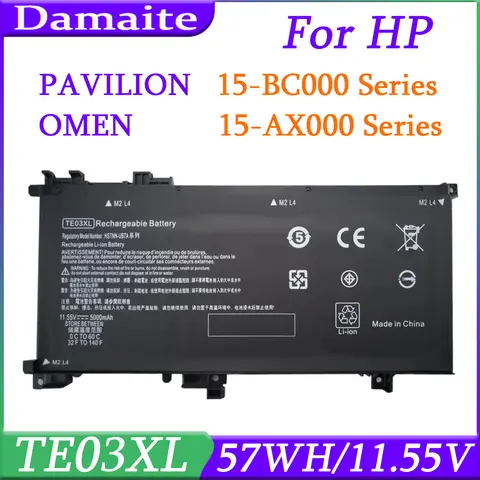 TE03XL 노트북 배터리 HP OMEN 15-bc011TX 15-bc012TX 15-bc013TX 15-AX015TX AX017TX TPN-Q173 HSTNN-UB7A 849570-541 849910-850