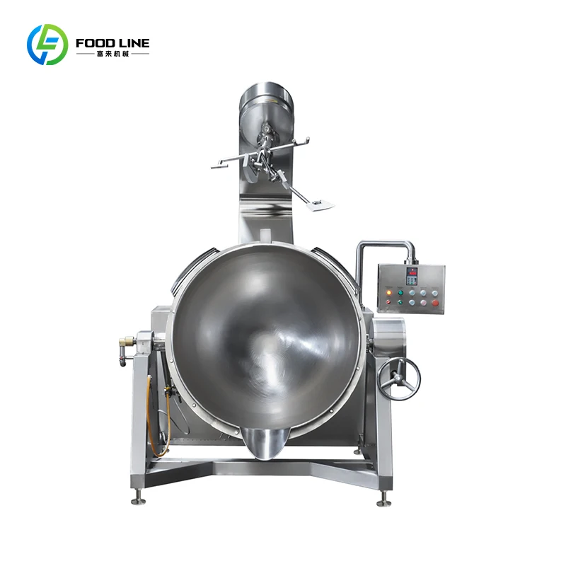 600L Semi-Automatic Planetary Gas Mixed Sandwich Cooking Utensils Stainless Steel Stir Fry Pans for Meat Industrial Cooking Pot