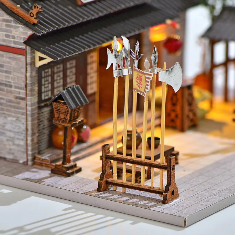 DIY houten Zhongyuan Escort Agency Casa miniatuurmodelkits met LED-verlichting poppenhuis met meubilair voor verjaardagscadeaus voor vrienden