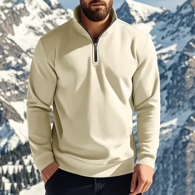 

Men's Heavyweight Polar Fleece Zip-Up Hoodie-Windproof Thermal Outdoor Sweatshirt with Stand Collar Half Zip Long Sleeve Winter
