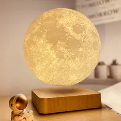 Lámpara de Luna levitante con impresión de Luna 3D, luz nocturna táctil, mesa de levitación magnética, lámpara flotante para decoración de dormitorio, regalo de Año Nuevo