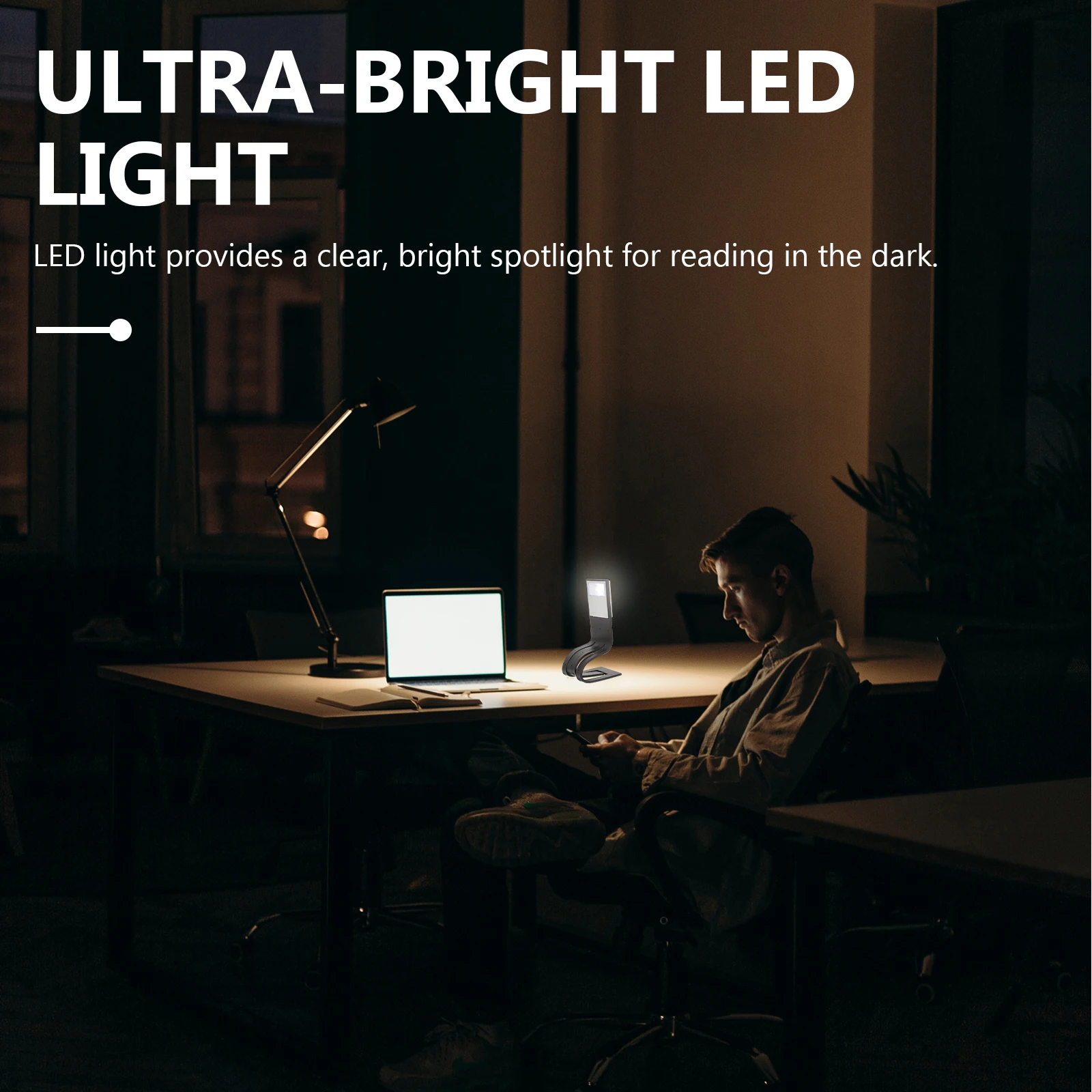 

1pc Bookmarks Creative Night Reading Light Eye Protection Clip Lamp For Student Dorm Decor Small Portable Led Lamp