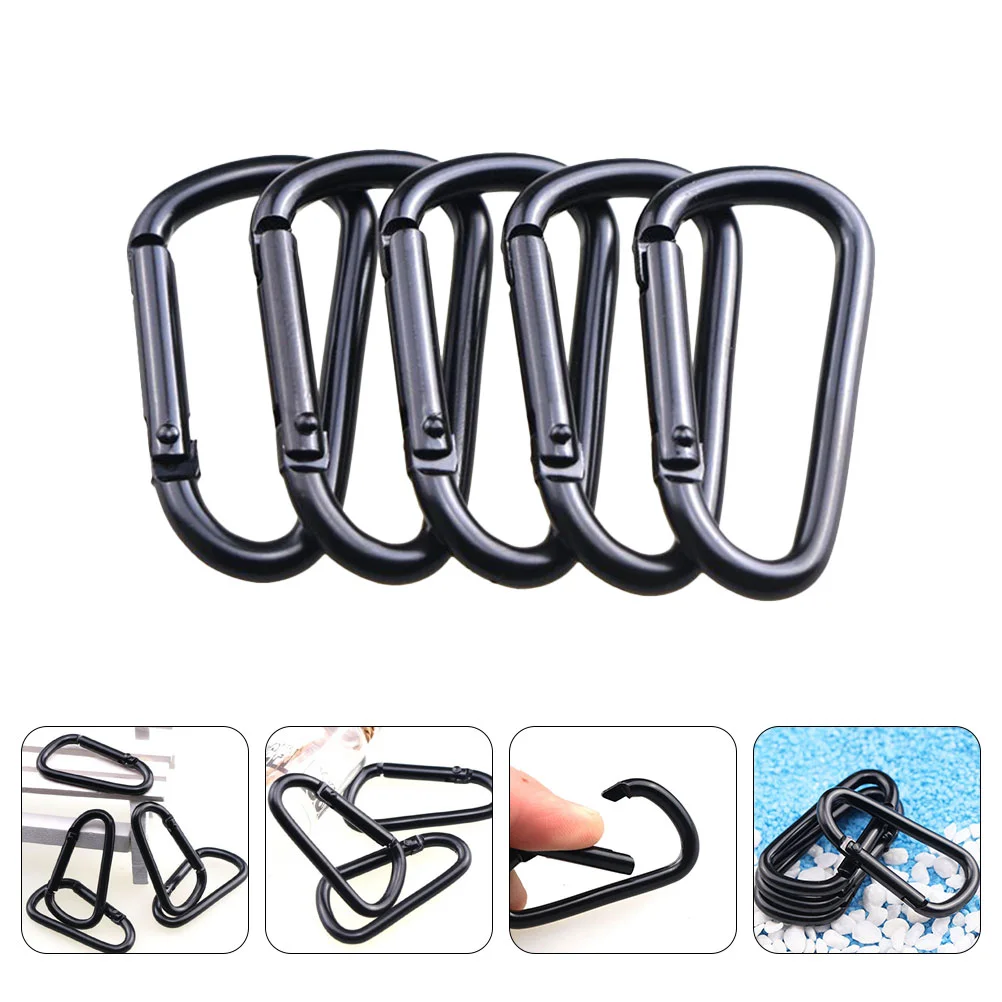 5 Pcs Carabiner Hook Heavy Duty Clips Key Fob Chain Buckle Climbing Camping Mini Lock Snap Hooks