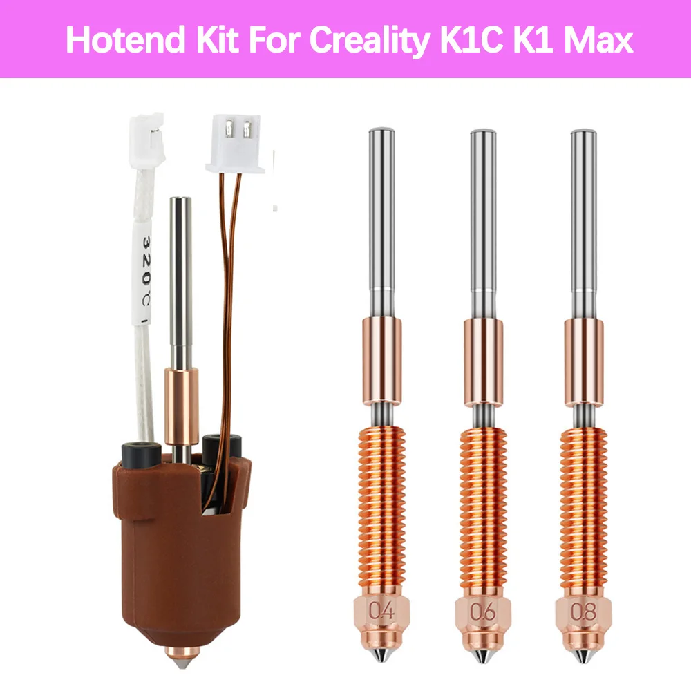 

Для Creality K1C/K1 Max Hotend Quick Swap Керамический нагревательный блок Комплект K1 SE Hot End Высокопроизводительная печатающая головка Детали 3D-принтера