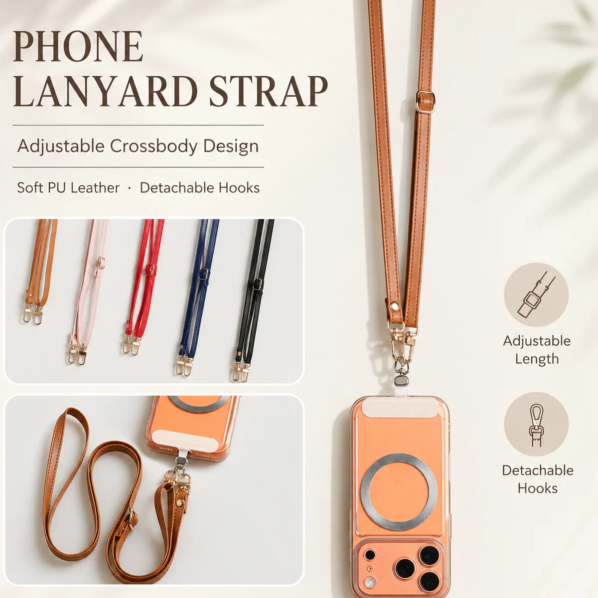 Correa de cuero PU larga y ajustable para bolso, repuesto de asa para bolsos de hombro, accesorios para bolsos cruzados de mujer