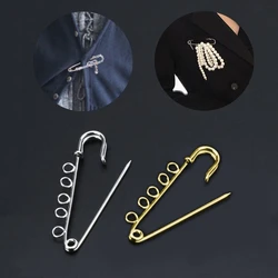 10Pcs/set Heavy Duty Safety Pins Brooch Pins Sewing Crafts Clothing Costume Decor 5 Holes for Brooch Making Blankets