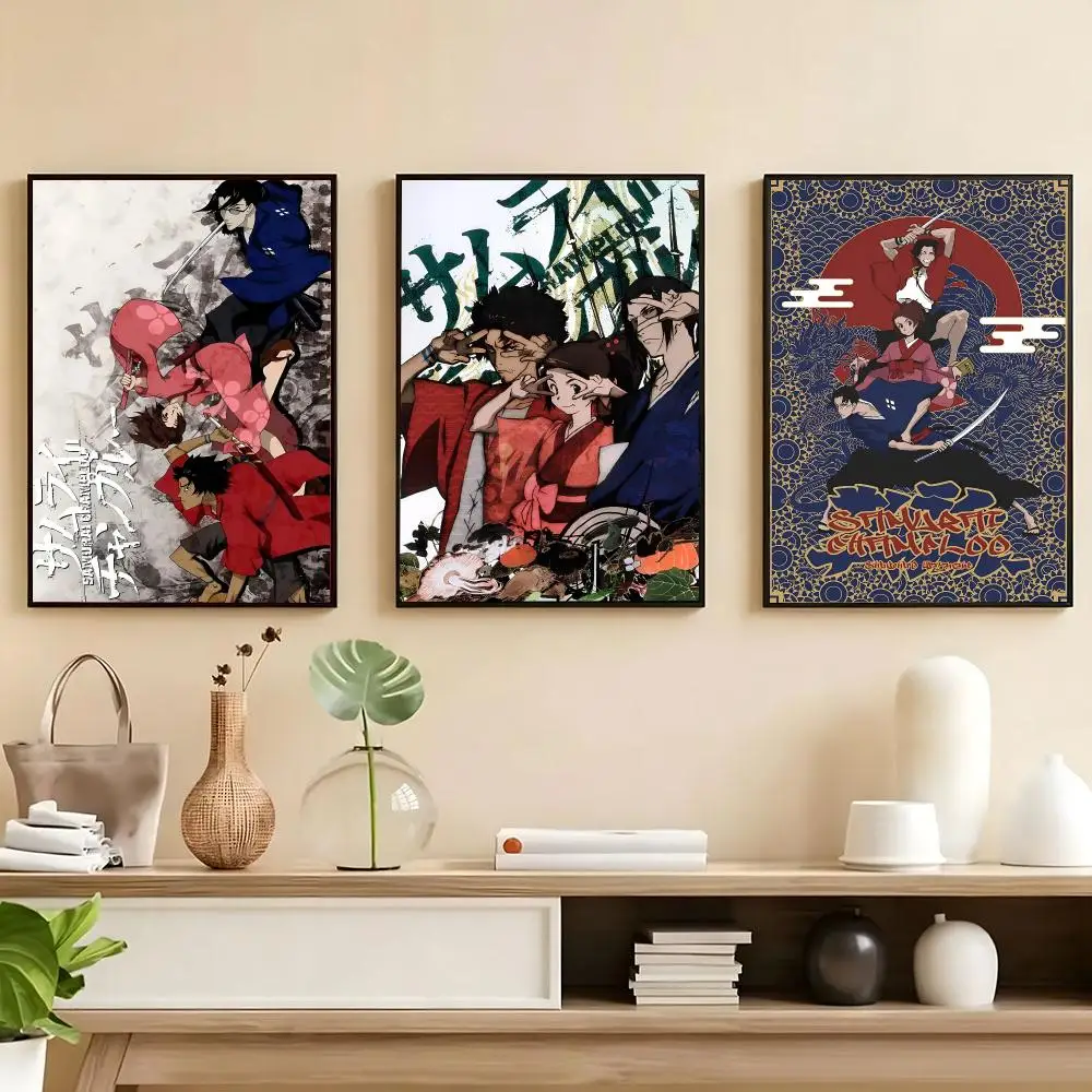 Classic Samurai Champloo Anime Poster Poster HD Self Adhesive Waterproof Wall Art Ideal For Home Office Dorm Bedroom Great Gift