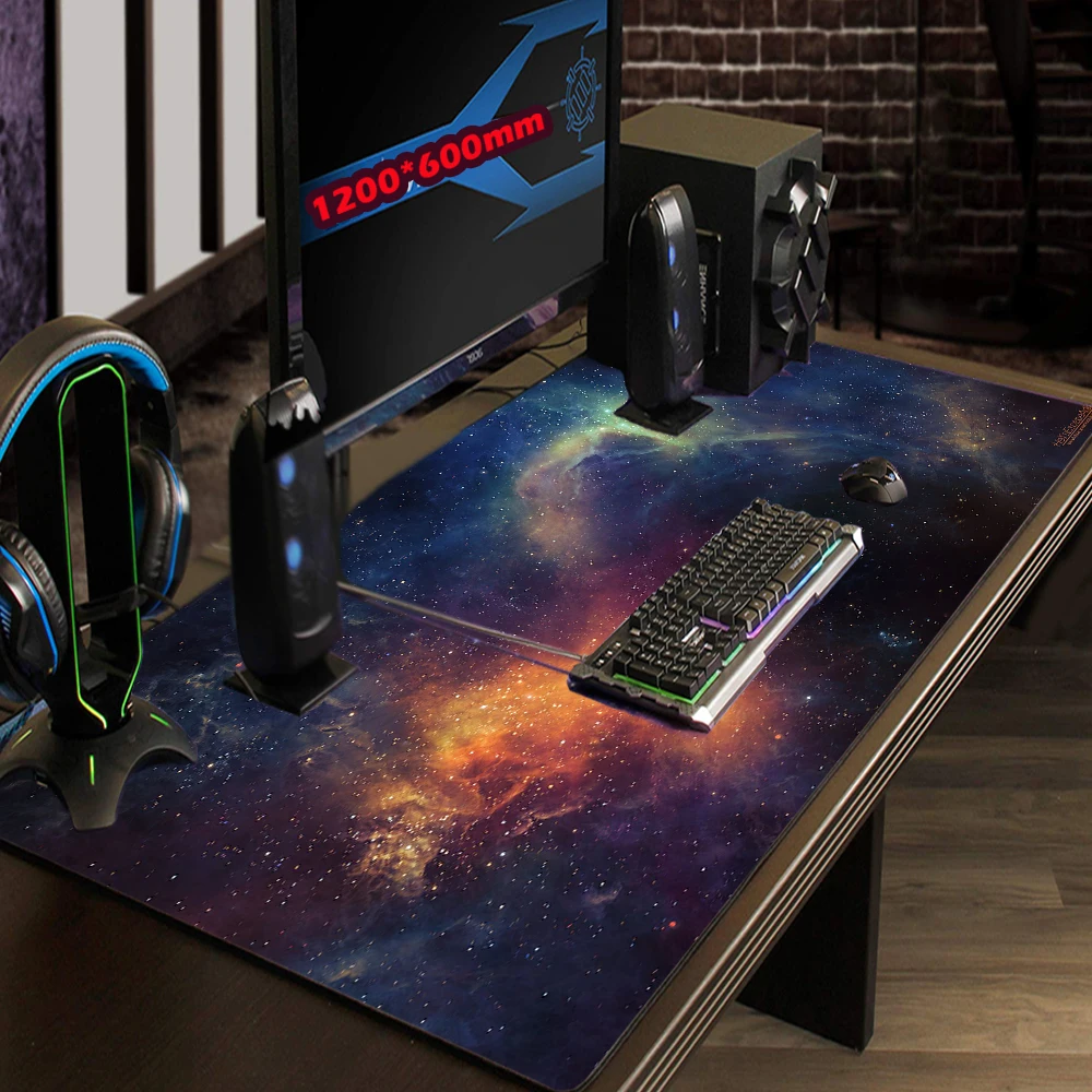 Large Desk Mat Universe Computer Pad Starfield Gamer Accessories Galaxy Office Protector Milky Way Mouse Pad Xxl Space Mousepad