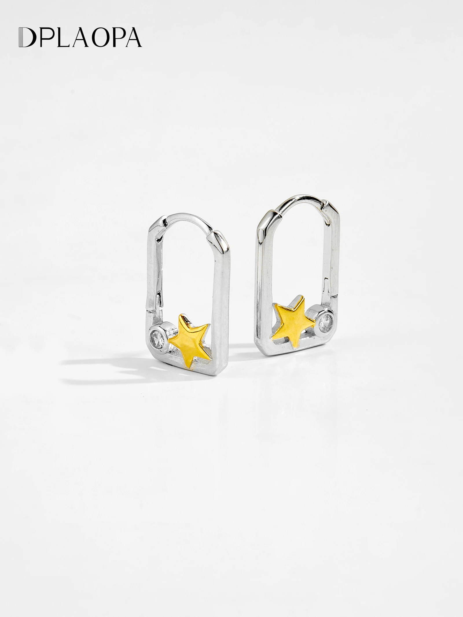 

Серьги-кольца DPLAOPA для женщин, из стерлингового серебра 925 пробы, с двухцветным покрытием, в форме звезды, для пирсинга, элитные, роскошные, изысканные, для вечеринок