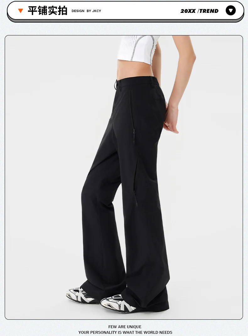 Damen-Freizeithose mit weitem Bein für Frühjahr/Sommer 2026 – Trendiges Slim-Fit Micro-Flare-Design für Jugendliche und Streetwear – Detail 5