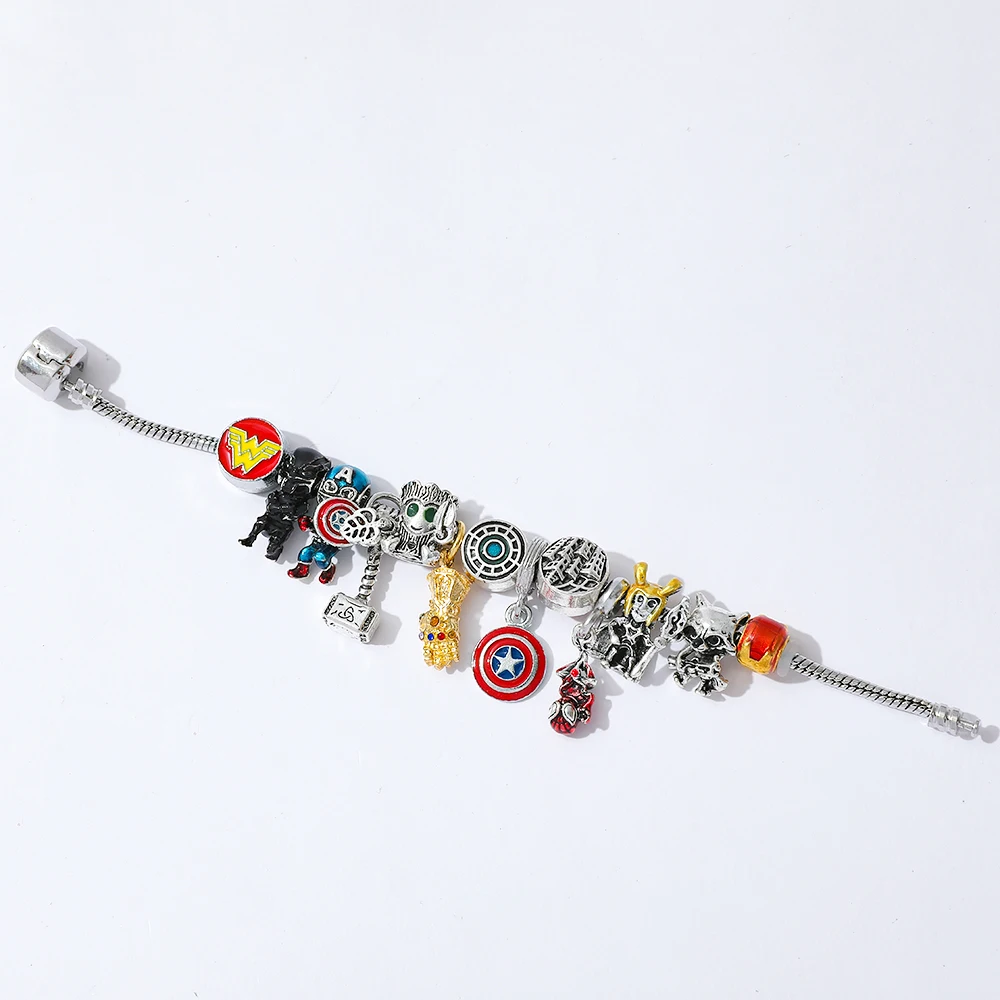 Marvel Superhero Classic Figure Bracelet Popular Cool Marvel Bangle Accessories for Boys and Men Personality Gifts