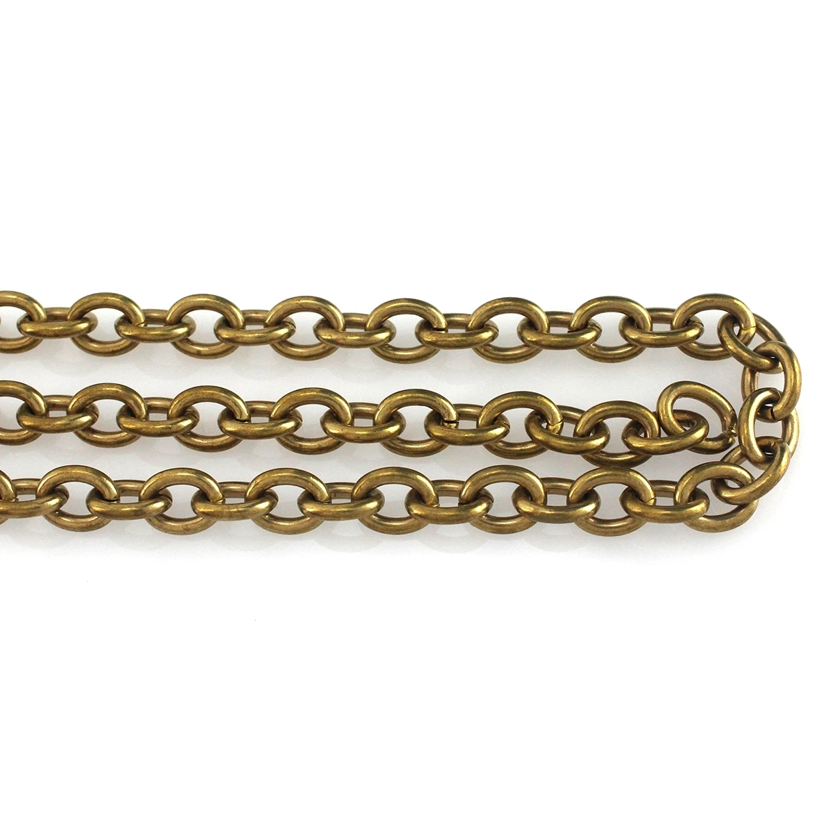 1 Meter Solid Brass O Ring Bags Chain Link Necklace Wheat Chain None-polished Bags Straps Parts DIY Accessories 7 Sizes