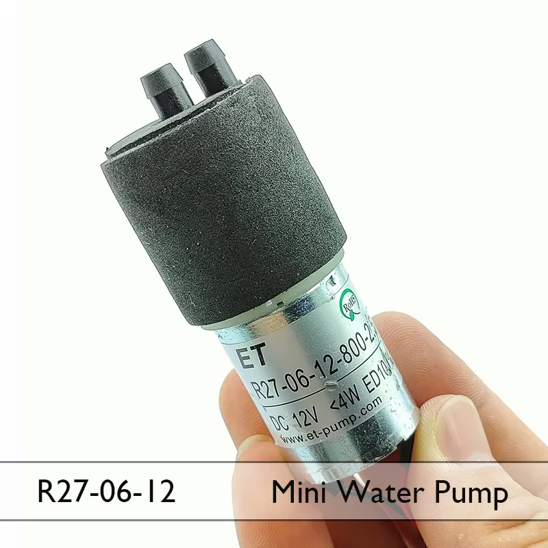 

ET R27 Series Mini Water Pump, Micro 370 Motor, Self-Priming Diaphragm Pump for Small Suction Applications, DC 12V, R27-06-12