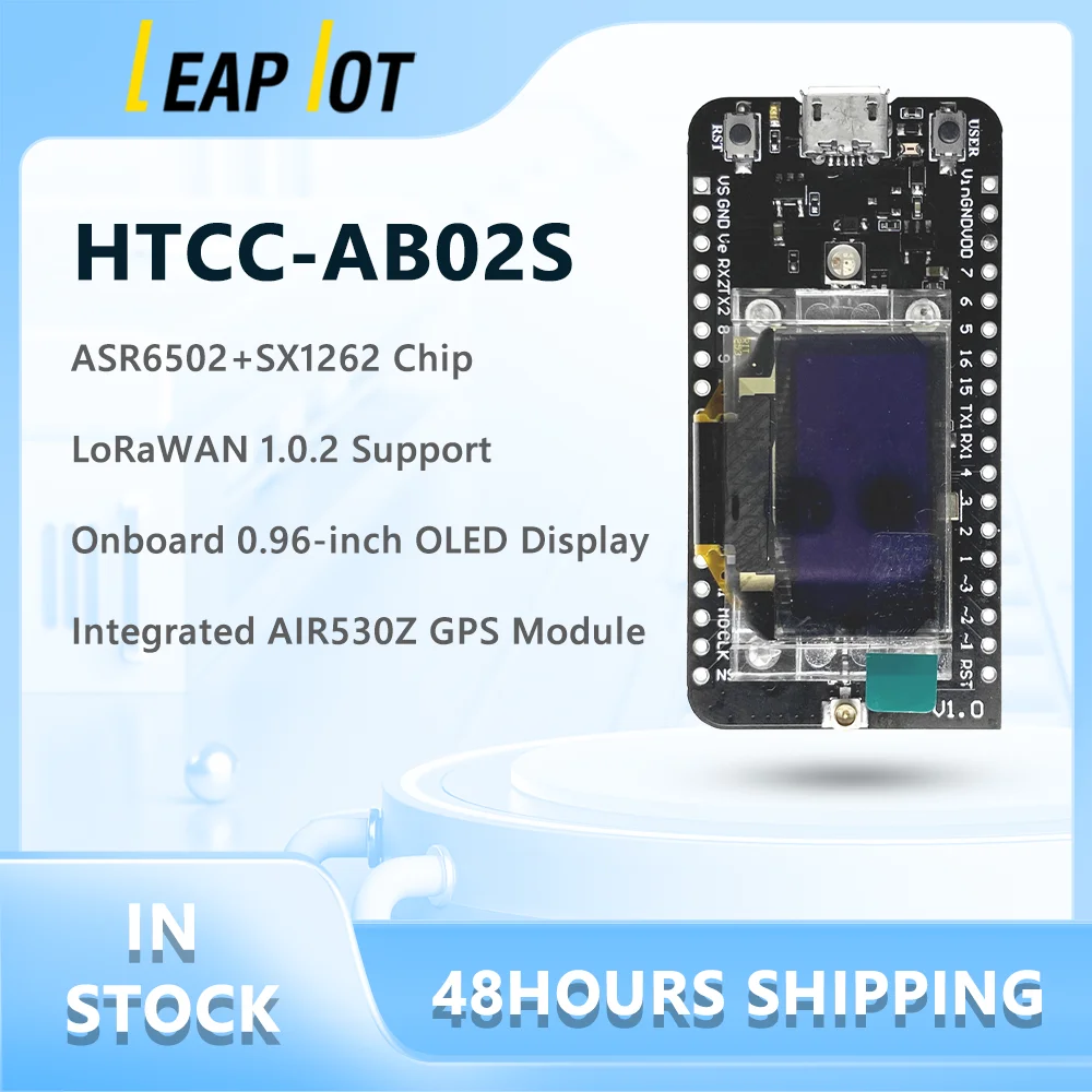

Heltec AB02S CubeCell LoRa Node Dev-baord ASR6502 SX1262 Chip with 0.96-inch Display Supported GPS for LoRa/LoRaWAN Devices