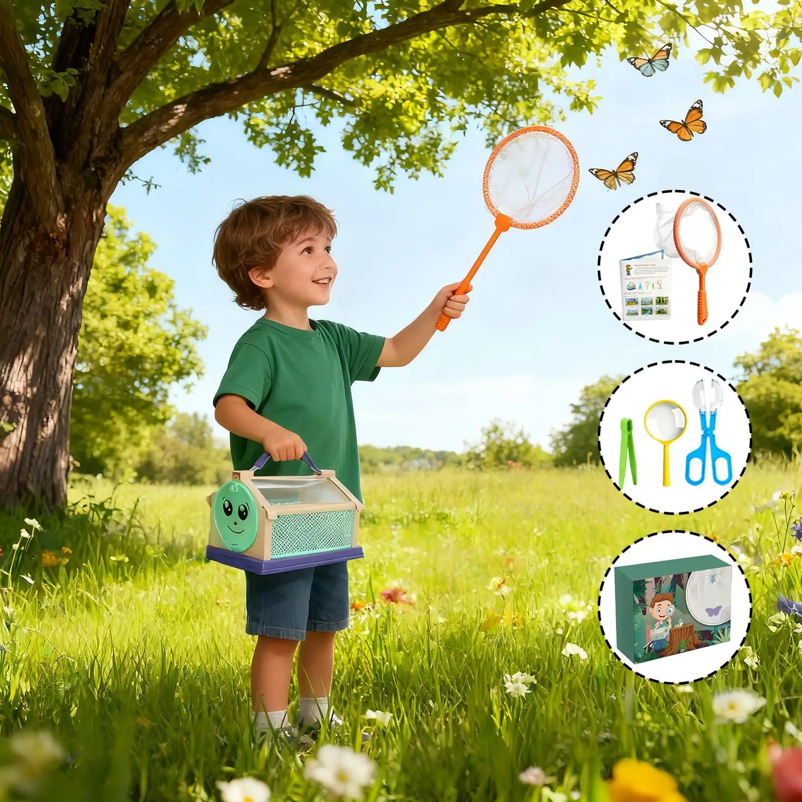 

Летняя пластиковая коробка для насекомых, лупа, высокое качество, средство для просмотра насекомых, обучающий комплект для наблюдения за насекомыми, новая клетка для ловли насекомых, подарок для детей