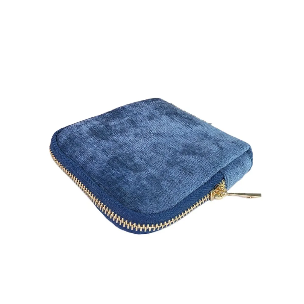 

Multi-Layered Flannel Jewelry Zipper Bag Anti-lost Velvet Cloth Jewelry Organizer Solid Color Soft Jewelry Storage Pouch Men