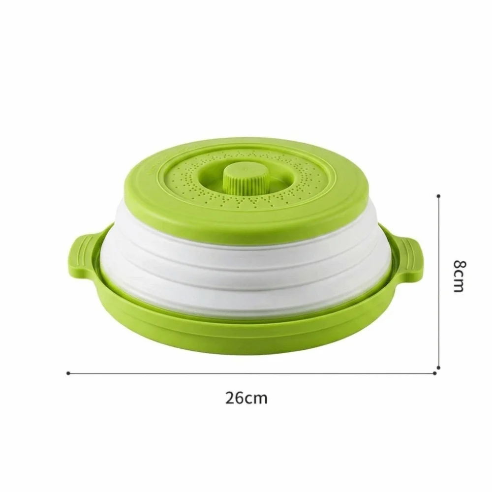 New Silicone Microwave Splatter Cover Folding Splash-proof Fresh-Keeping Cover Oil-proof Cooking Lid Kitchen Gadgets