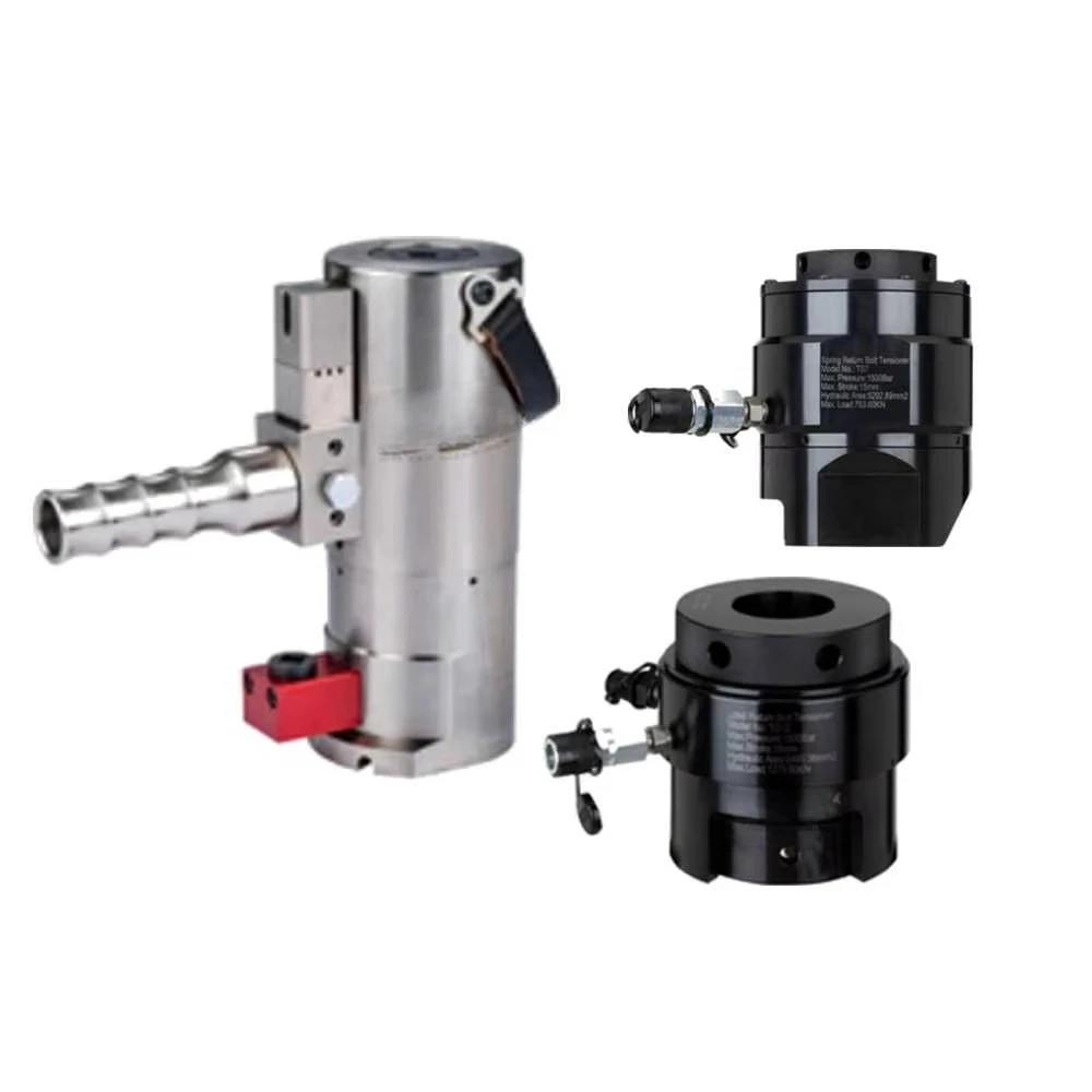 Struktur, breiter Bolzenbereich, hydraulischer Bolzenspanner, entwickelt für robuste Umgebungen, 1500 bar Druck, kompakt