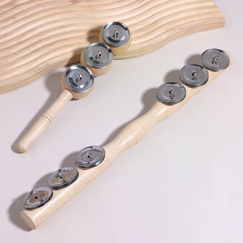 Orff mão de madeira 3/6 sino instrumento de percussão portátil para entusiasta da música bebê chocalho de madeira crianças brinquedos educativos