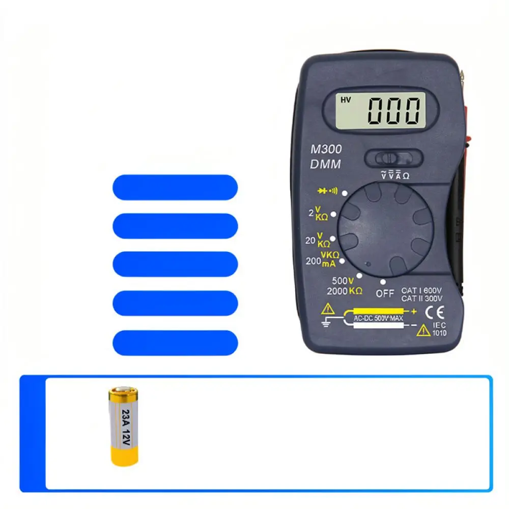 For For WHDZ M300 Compact Digital Multimeter Pocket Slim Electrical Voltage Tester Portable Handy Diagnostic Tool Device