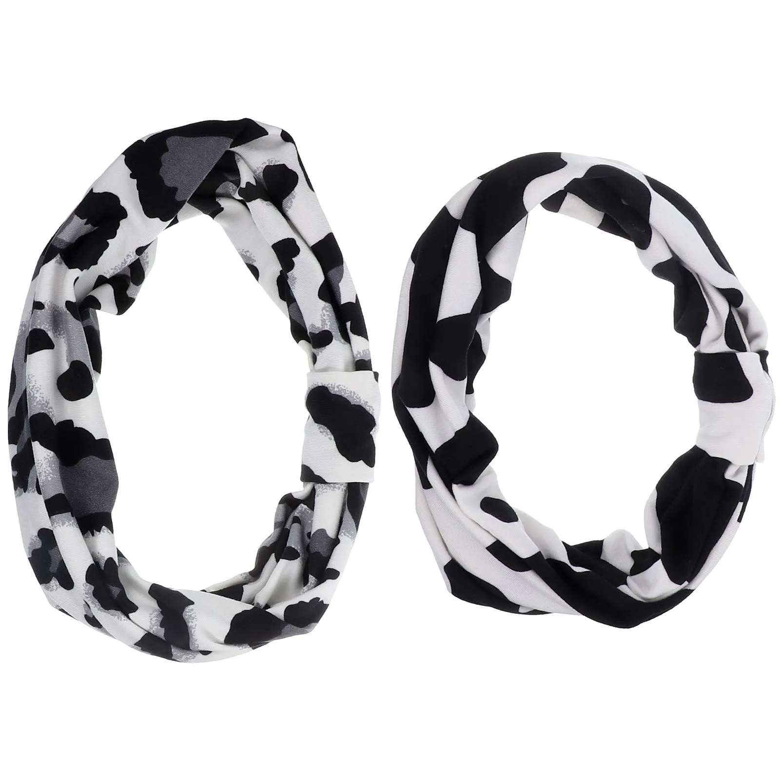 

2Pcs Sports s Thick Elastic Sweat Absorbent Leopard Print Yoga Hair Head Wraps For Women Wraps Soft Cow Turban B