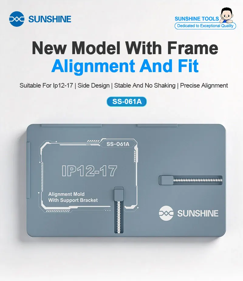 

SUNSHINE SS-061A Integrated Alignment Bonding Mold Accurate Positioning Fitting for IPhone 12-17 Series Screen OCA Cover Plate