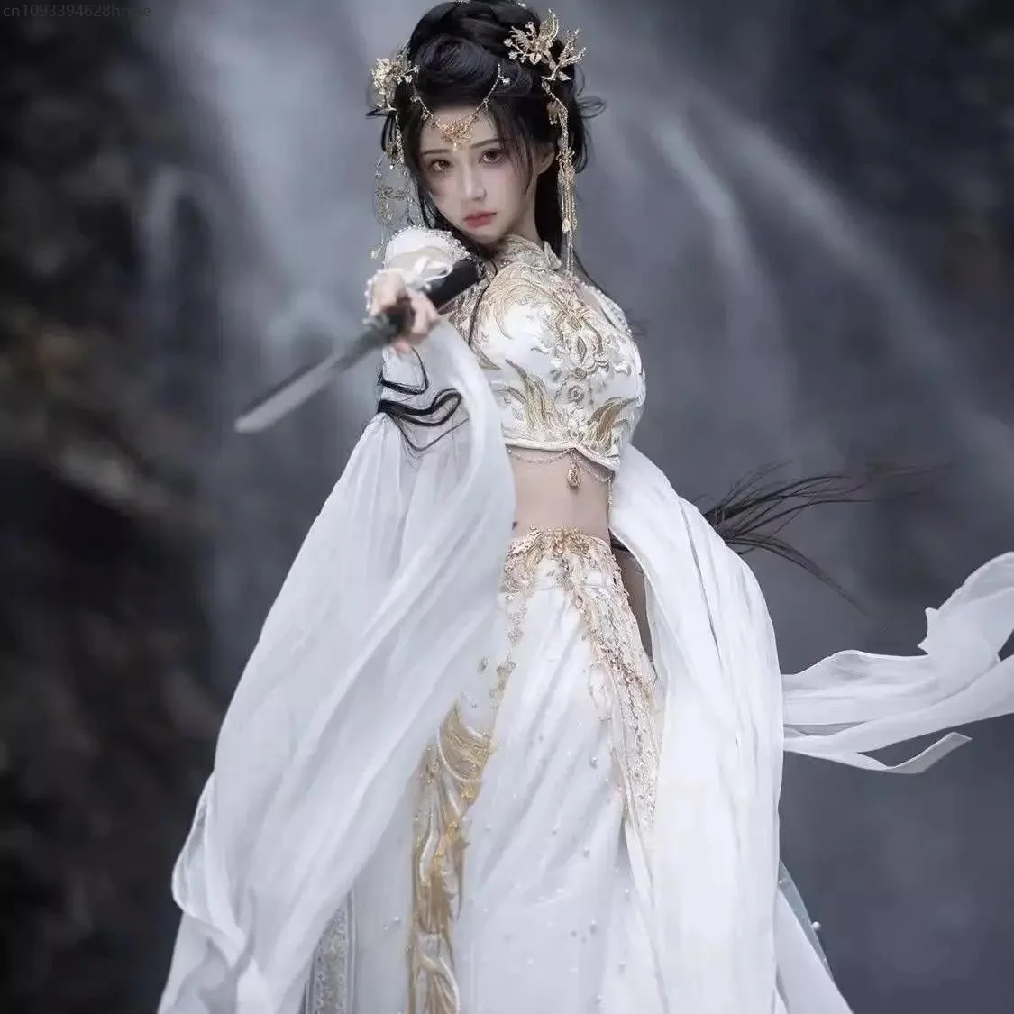 Saintess Token Dunhuang Style Hanfu Exotic Charm Han Element Embroider Costume Xianxia White Full Set