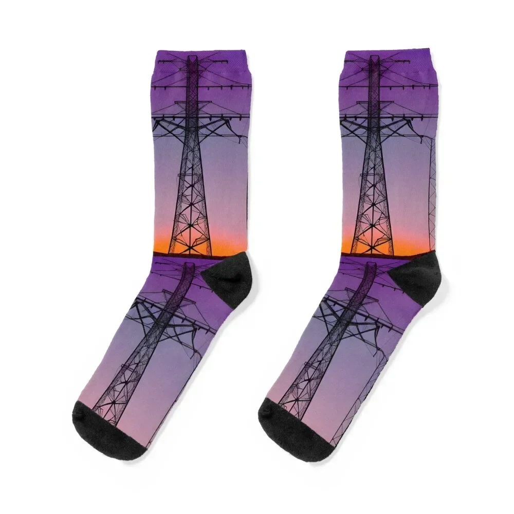 

Purple Sky Pylons Socks gifts sheer sports and leisure Luxury Woman Socks Men's