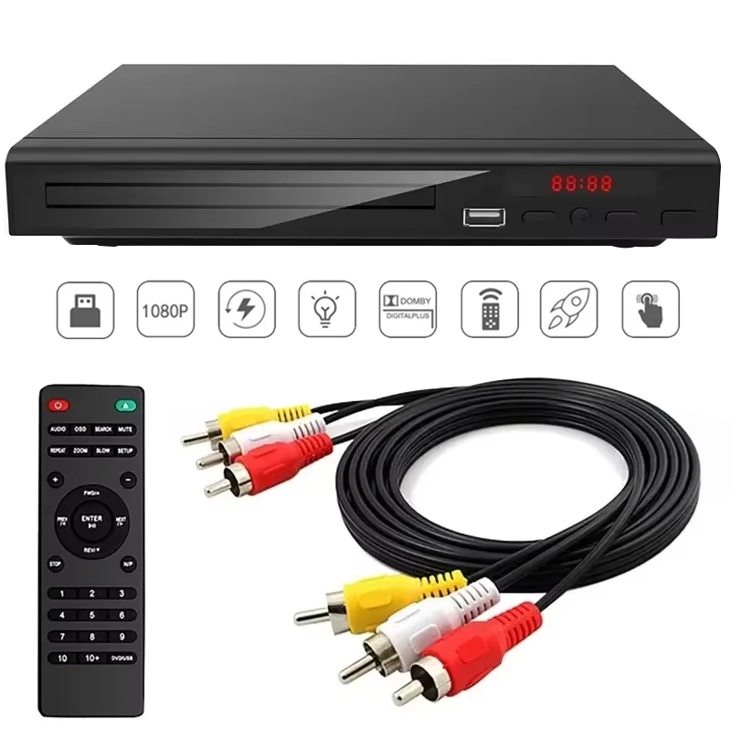 Full HD Multi Region 1080P Home DVD Player Multimedia Digital TV Disc Player Support DVD CD MP3 MP4 RW VCD Home Theatre System