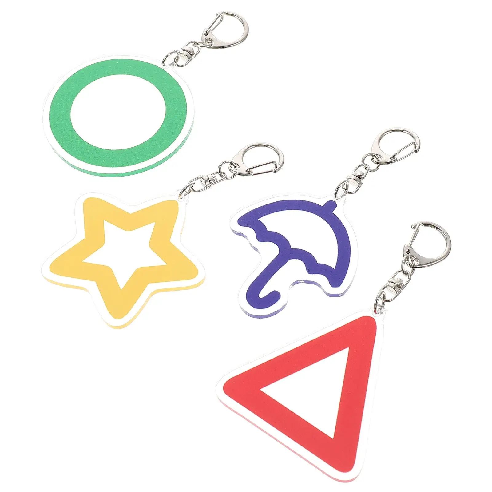 

4 Pcs Graphic Keychains Cute Aesthetic Accessories Durable Sturdy Key Rings Corrosion Resistant Smooth Surface High Hardness