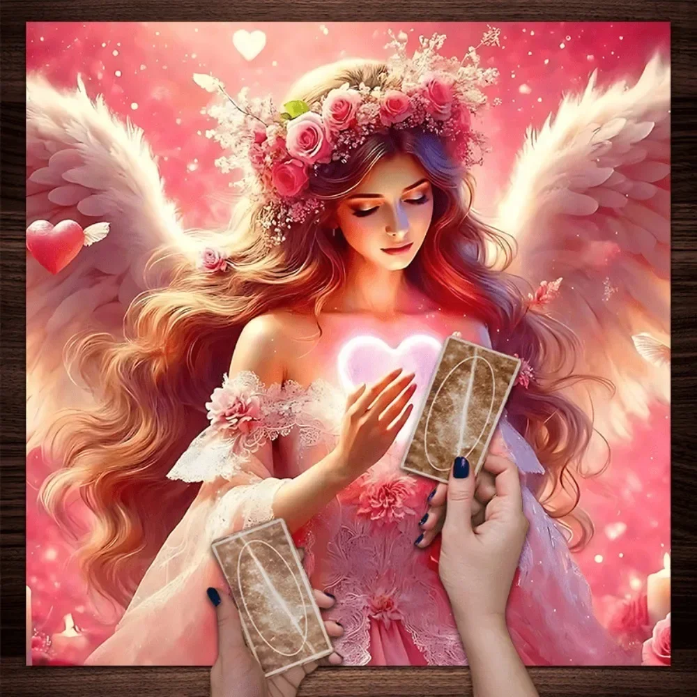 Angel Rose Tarot Altar Cloth Multiple Sizes Hd Sublimation Print Mystic Symbol 100 Polyester Machine Wash Divination Party Gift
