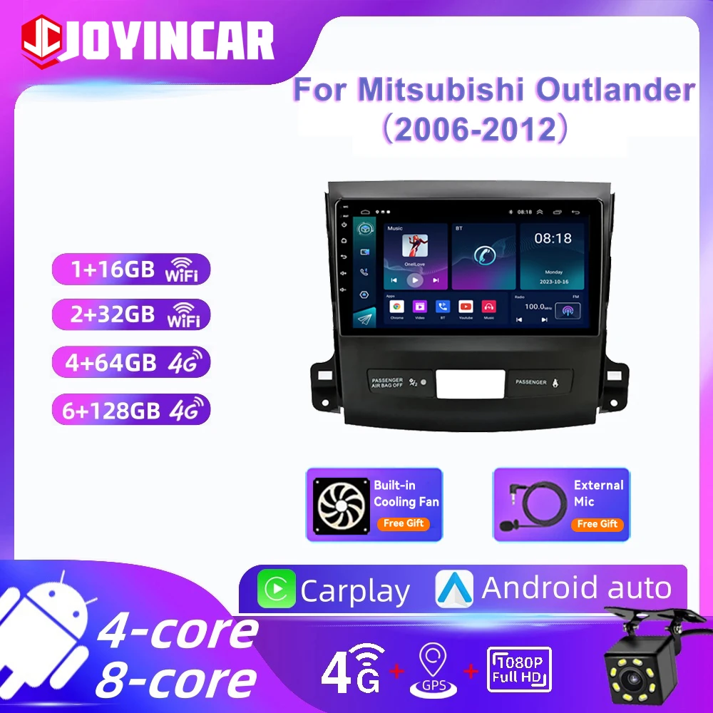 For Mitsubishi Outlander 2006-2012 Peugeot 4007 Citroen C-Crosser Android Car Radio Multimedia Player Carplay Screen Auto Stereo