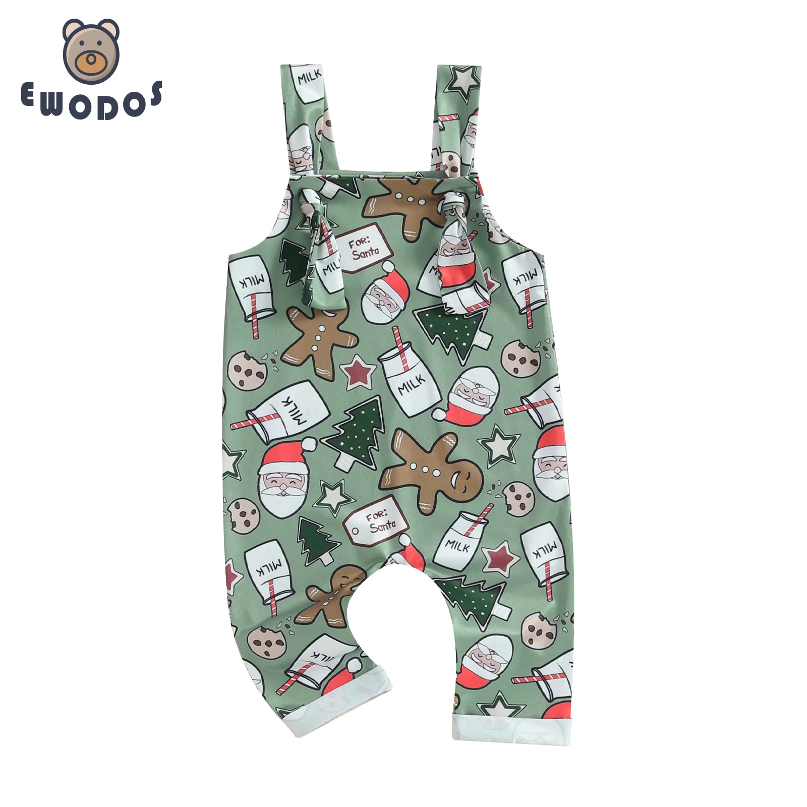 EWODOS Toddler Baby Boys Girls Halloween Christmas Jumpsuit Overalls Sleeveless Ghost/Pumpkin Print Romper Newborn Clothes