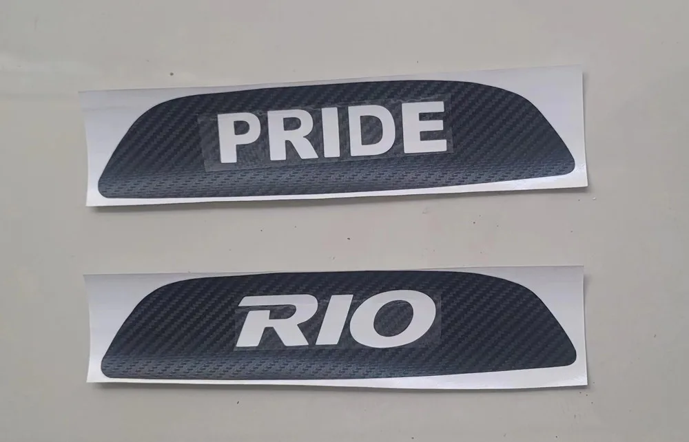1PC Carbon Fiber Car Stickers OF High Mounted Stop Lamp High Brake Lights For Kia Rio Pride notchback Car-Styling Accessories