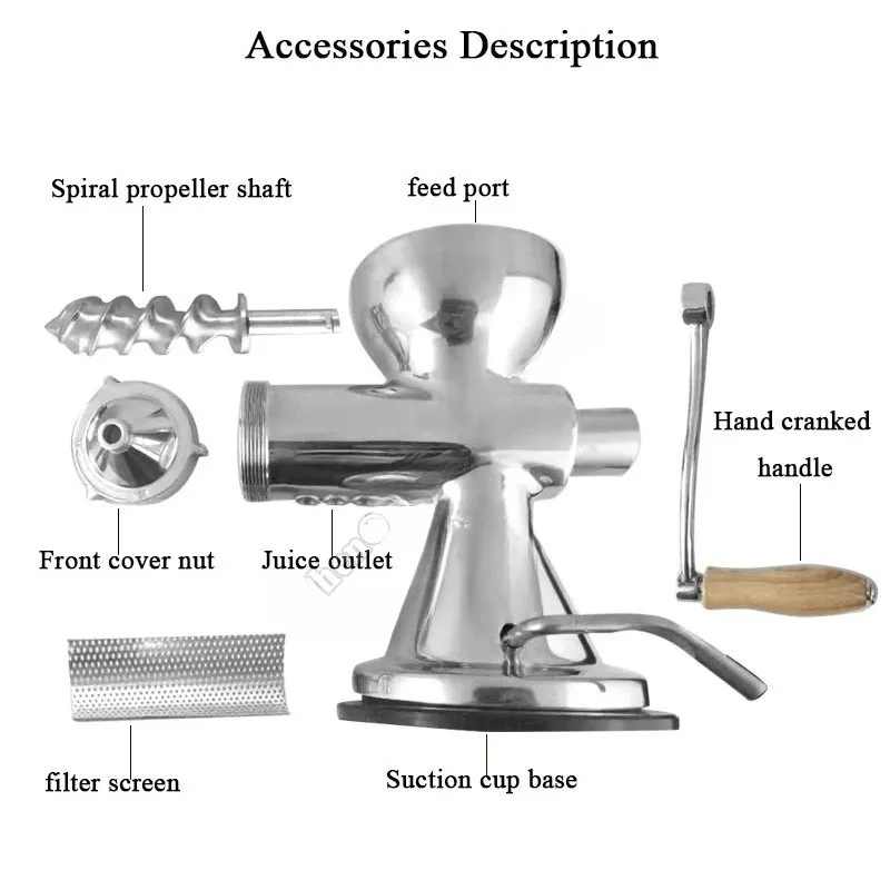 Stainless Steel Wheatgrass Juicer Manual Auger Slow Squeezer Fruit Wheat Grass Vegetable Orange Juice Press Extractor