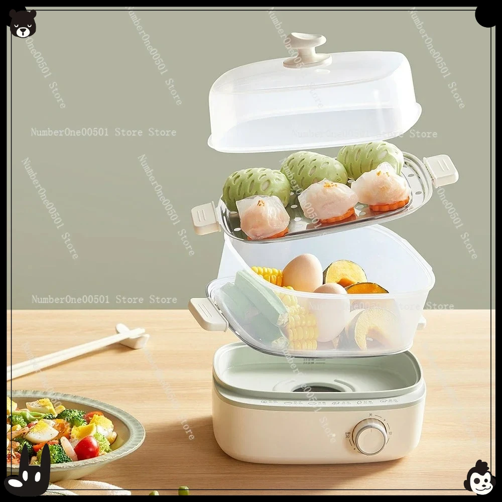 Home Use Breakfast Electric Cooker Double Layer Egg Steamer with Timer Multifunction Egg Cooker Dorm