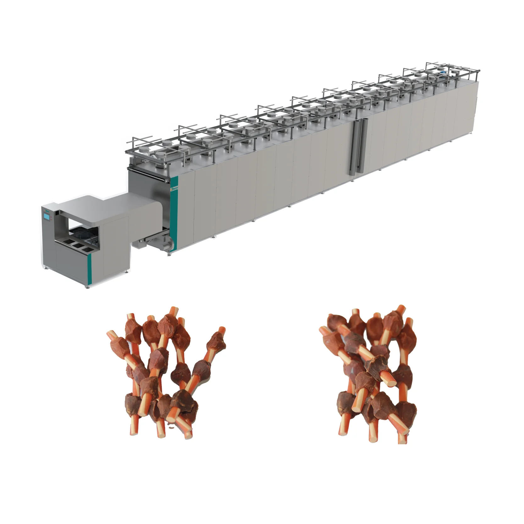 Engine-Powered Industry's First Fully Automated Meat Skewer Production Line for Kabobs Forming and Drying
