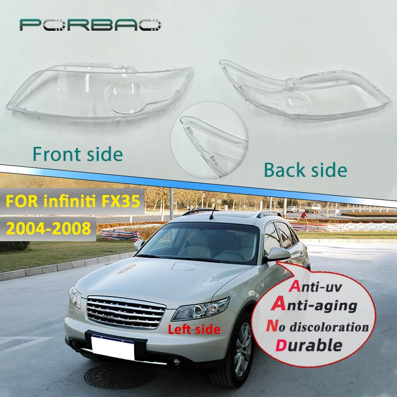 

Car Headlight Lens Cover Lamp Shell Mask Lampshade Glass Headlamp Lampcover for Infiniti FX35 2004 2005 2006 2007 2008