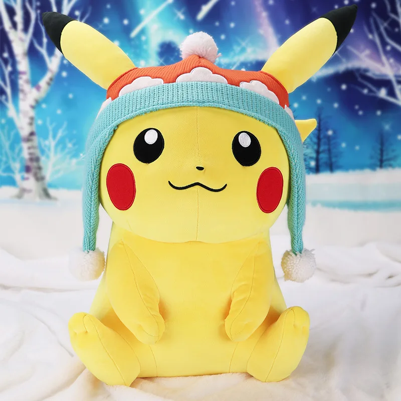 Pokemon Genuine 50cm Pikachu Plush Toys Stuffed Toys Anime Pokémon Plush Toys for Children Gifts  Cute Cartoon Winter Pikachu