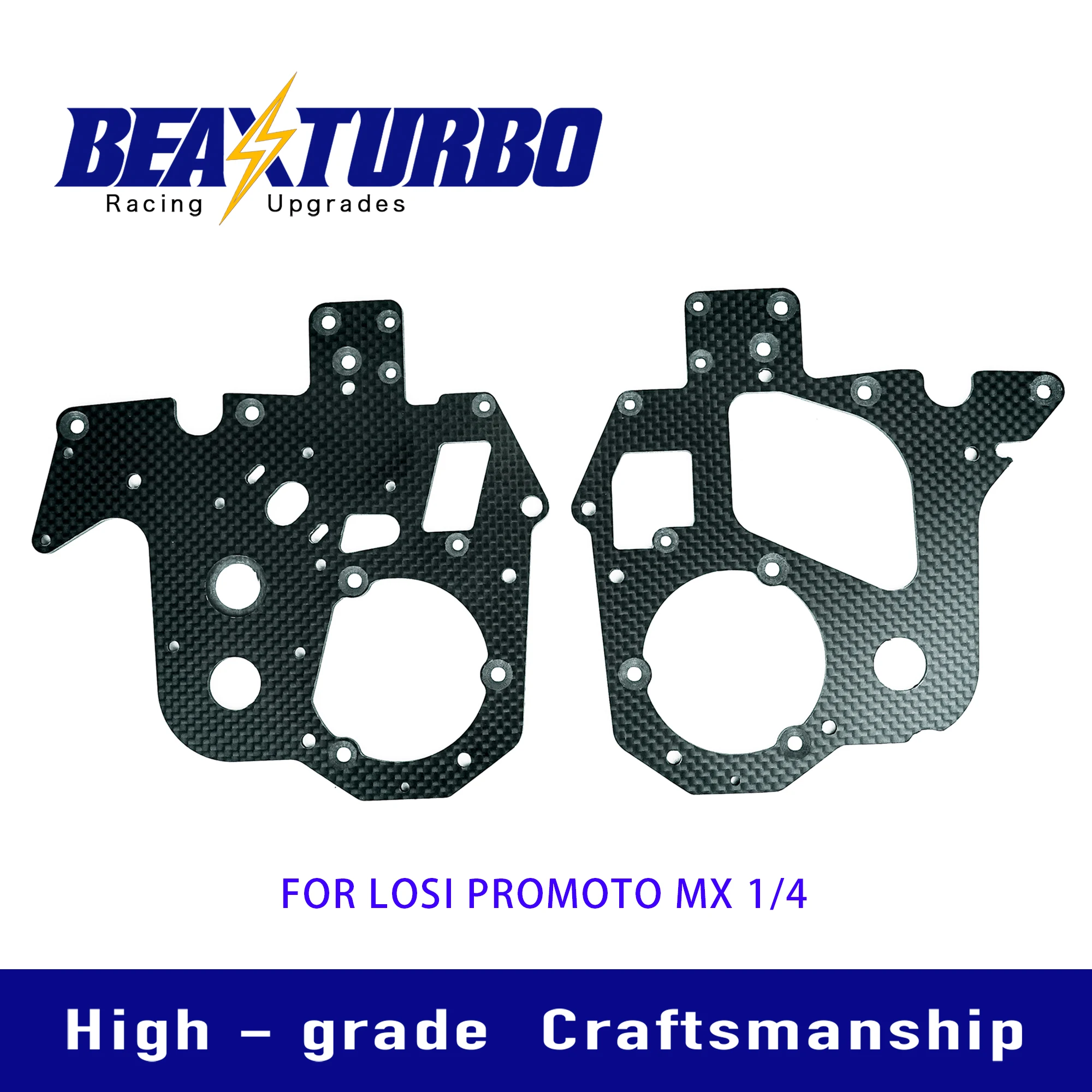 BeaxTurbo Racing Upgrades parts CNC Carbon Fiber Chassis Plate set For LOSI Promoto MX 1/4 LOS261002