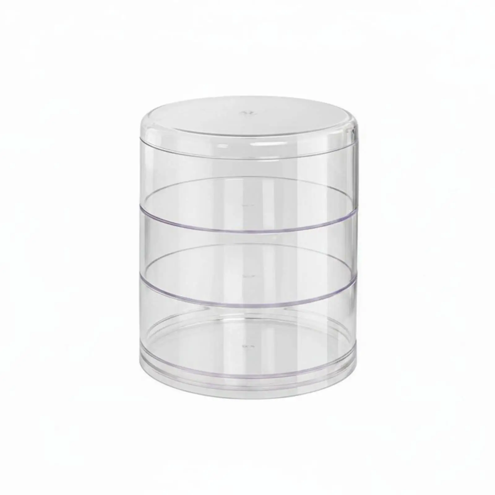 Spinning Storage Organizer Box for Hair Ties Earrings and Rings Clear Plastic Rotating Case with Lid for Bedroom Vanity Display