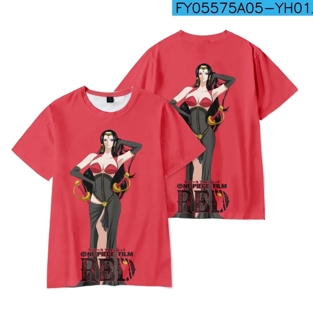 

2022 New Anime One Drama Piece Version Red Surrounding Cosplay Short-sleeved T-shirt Cartoon Children's Casual